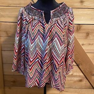 Adiktd Tunic/Blouse with Colorful Geometric Pattern
